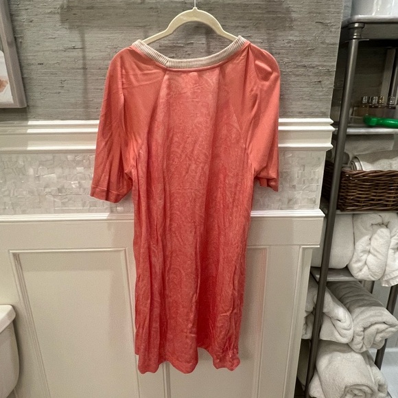 NWT new medium Anthropologie Tiny Saturday casual tunic dress pink tee print - Picture 10 of 14